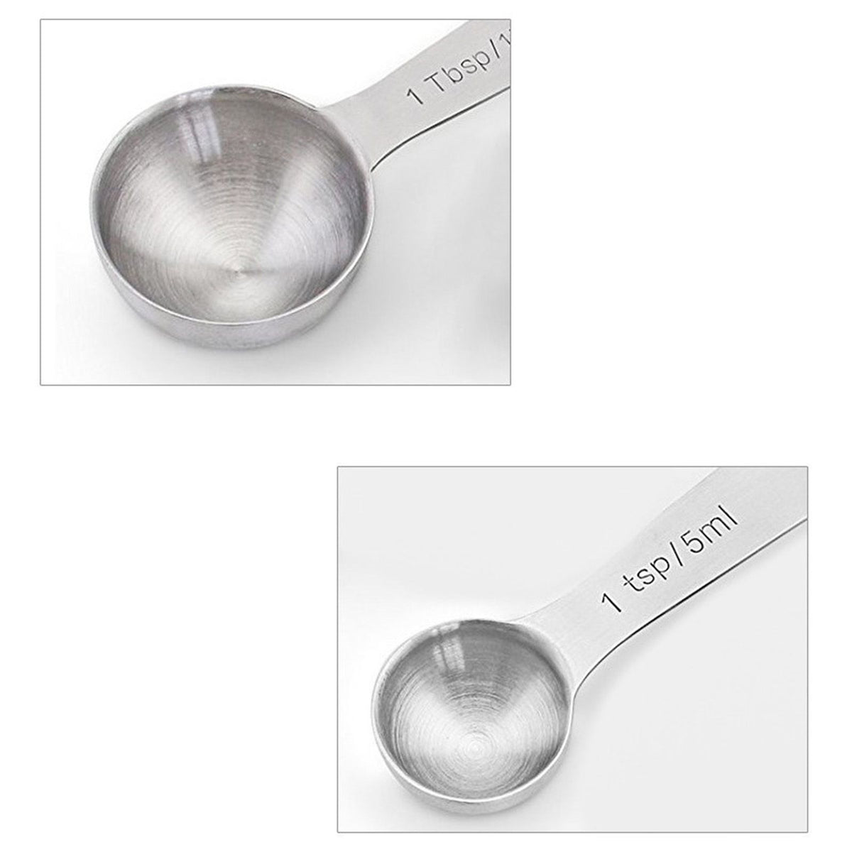 6pcs Measuring Spoon Set Thickened Clear Engraving Scale Stainless Steel Measuring Tablespoons for Seasoning