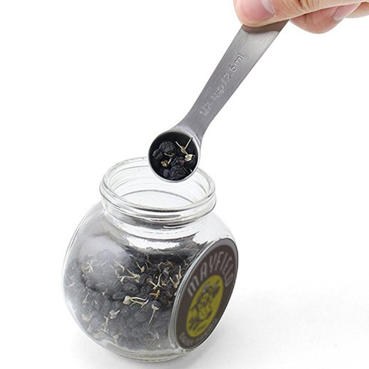 6pcs Measuring Spoon Set Thickened Clear Engraving Scale Stainless Steel Measuring Tablespoons for Seasoning