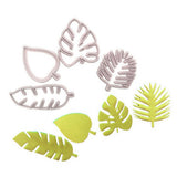 4Pcs Tropical Leaves Cookie Cutter Set Palm Leaves Fondant Cutters Mold for Luau Cake Decorating - Front View
