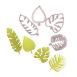 4Pcs Tropical Leaves Cookie Cutter Set Palm Leaves Fondant Cutters Mold for Luau Cake Decorating - Top-Down View