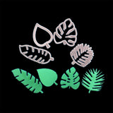 4Pcs Tropical Leaves Cookie Cutter Set Palm Leaves Fondant Cutters Mold for Luau Cake Decorating - Rear View