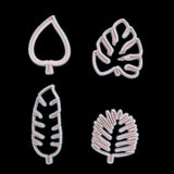 4Pcs Tropical Leaves Cookie Cutter Set Palm Leaves Fondant Cutters Mold for Luau Cake Decorating