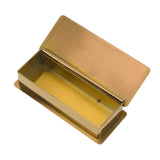 Toothpick Holder Stainless Steel Rectangular Toothpick Holder with Lid for Home Bar Hotel Restaurant Gold - Side View