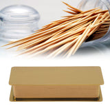 Toothpick Holder Stainless Steel Rectangular Toothpick Holder with Lid for Home Bar Hotel Restaurant Gold - Extra Image
