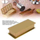 Toothpick Holder Stainless Steel Rectangular Toothpick Holder with Lid for Home Bar Hotel Restaurant Gold - Extra Image