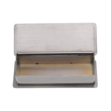 Toothpick Holder Stainless Steel Rectangular Toothpick Holder with Lid for Home Bar Hotel Restaurant Silver - Rear View