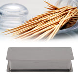 Toothpick Holder Stainless Steel Rectangular Toothpick Holder with Lid for Home Bar Hotel Restaurant Silver