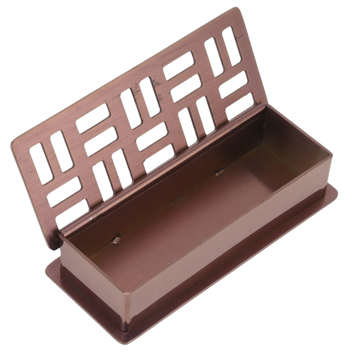 Stainless Steel Toothpick Holder Hollowed Out Rust Prevention Rectangle Toothpick Box for Restaurant Hotels Rose Gold