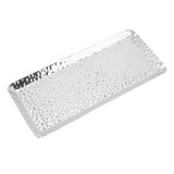 25x11cm Towel Hammered Trays Stainless Steel Multi Purpose Dishwasher Safe Dessert Tray Plate for Home Restaurant Silver