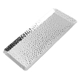 25x11cm Towel Hammered Trays Stainless Steel Multi Purpose Dishwasher Safe Dessert Tray Plate for Home Restaurant Silver