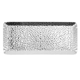 25x11cm Towel Hammered Trays Stainless Steel Multi Purpose Dishwasher Safe Dessert Tray Plate for Home Restaurant Silver