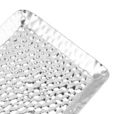25x11cm Towel Hammered Trays Stainless Steel Multi Purpose Dishwasher Safe Dessert Tray Plate for Home Restaurant Silver