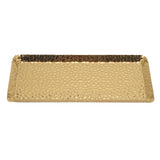 25x11cm Towel Hammered Trays Stainless Steel Multi Purpose Dishwasher Safe Dessert Tray Plate for Home Restaurant Gold