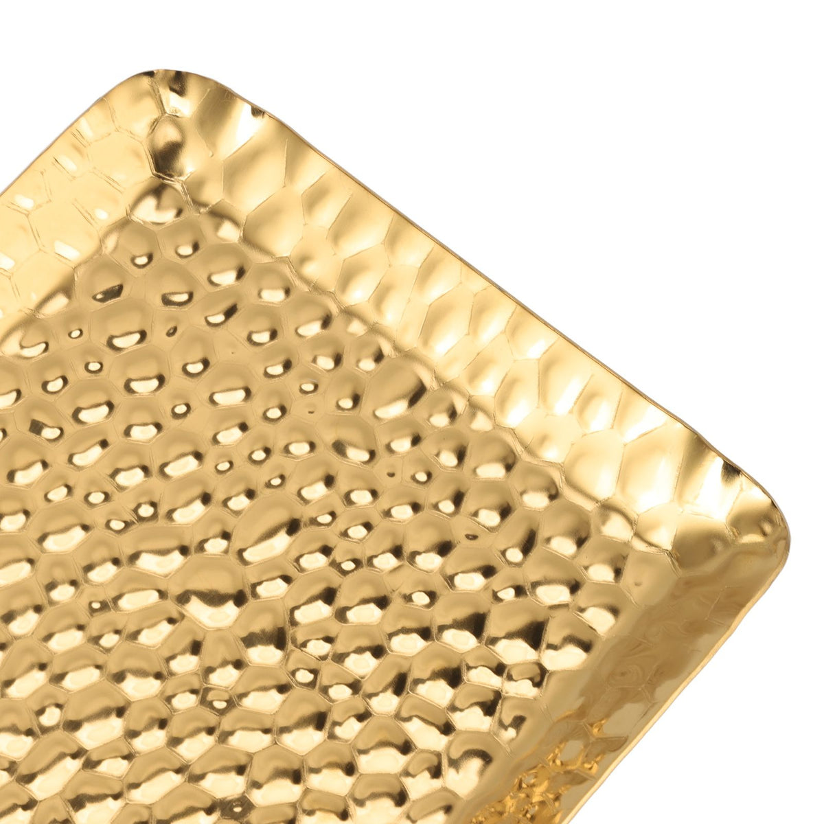 25x11cm Towel Hammered Trays Stainless Steel Multi Purpose Dishwasher Safe Dessert Tray Plate for Home Restaurant Gold