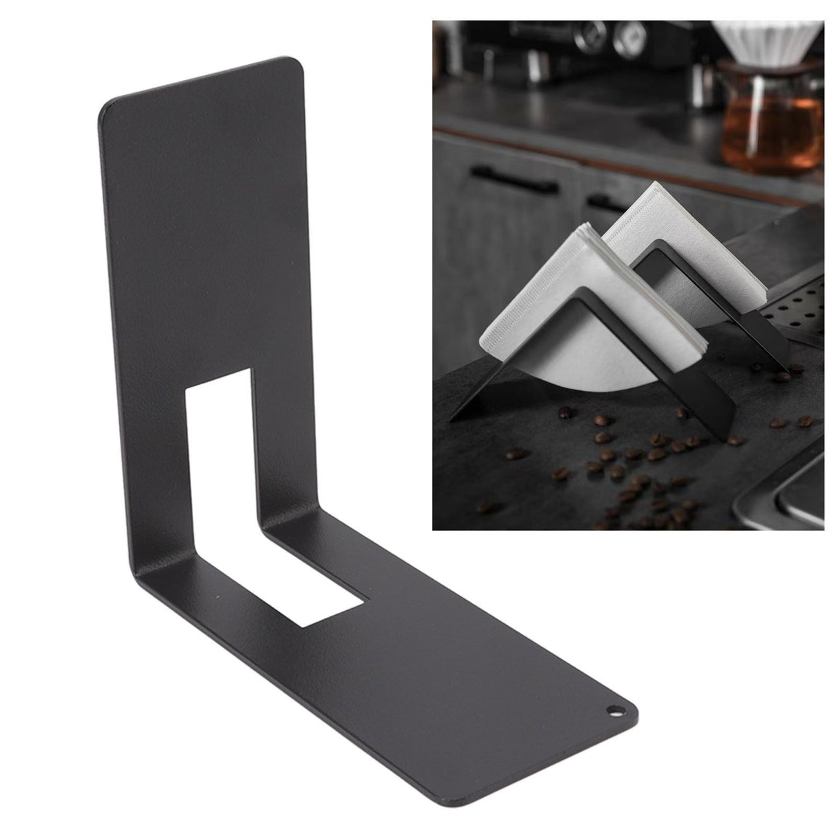 Coffee Filter Paper Holder Stainless Steel Coffee Paper Storage Container Dispenser Rack Coffee Filter Paper Stand