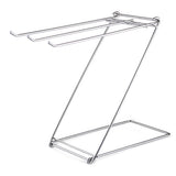 Foldable Floor Towel Holder Stainless Steel Z Shaped 3 Bars Floor Towel Rack for Bathroom Kitchen