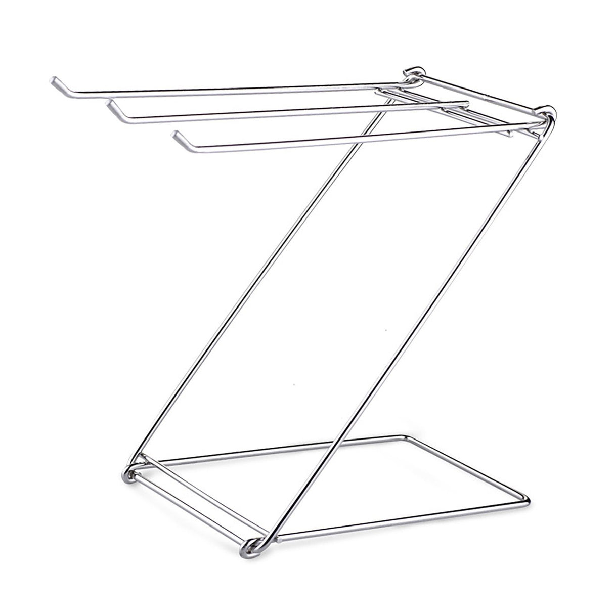 Foldable Floor Towel Holder Stainless Steel Z Shaped 3 Bars Floor Towel Rack for Bathroom Kitchen