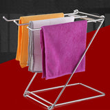 Foldable Floor Towel Holder Stainless Steel Z Shaped 3 Bars Floor Towel Rack for Bathroom Kitchen