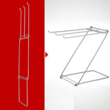 Foldable Floor Towel Holder Stainless Steel Z Shaped 3 Bars Floor Towel Rack for Bathroom Kitchen