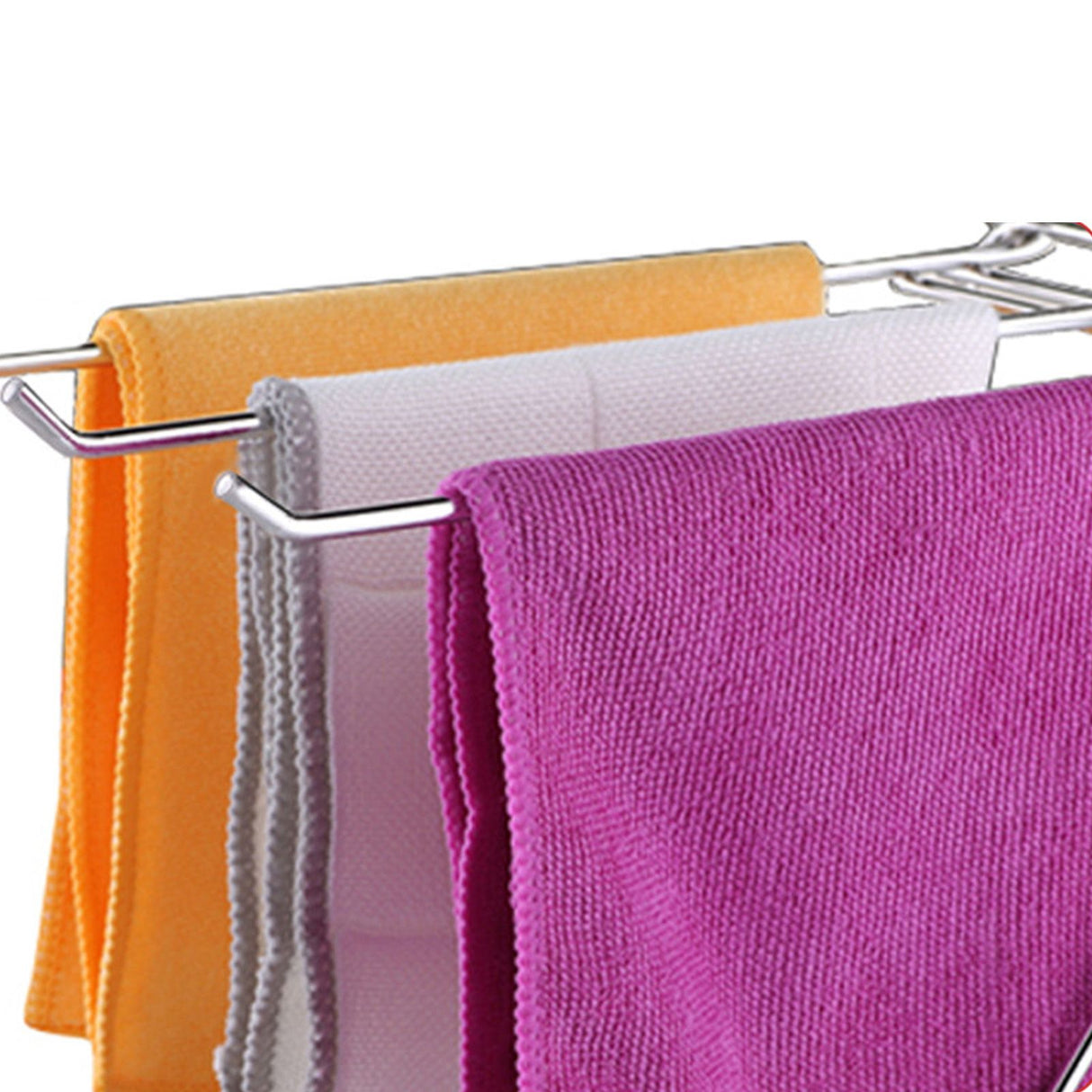 Foldable Floor Towel Holder Stainless Steel Z Shaped 3 Bars Floor Towel Rack for Bathroom Kitchen