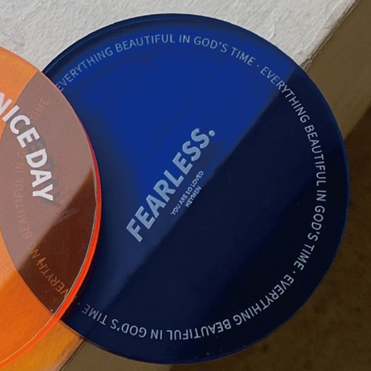 Cup Coasters Minimalist Heat Insulation Decorative Acrylic Coaster for Advertising Accessories Home Blue