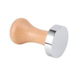304 Stainless Steel Flat Base Coffee Tamper Wooden Handle Coffee Press Hammer for Home Shop