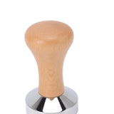 304 Stainless Steel Flat Base Coffee Tamper Wooden Handle Coffee Press Hammer for Home Shop - Extra Image