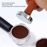 304 Stainless Steel Flat Base Coffee Tamper Wooden Handle Coffee Press Hammer for Home Shop