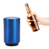 Automatic Bottle Opener Magnetic Stainless Steel Push Down Bottle Lid Opening Tool for Beer Glass Beverage Bottle Blue - Rear View