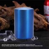 Automatic Bottle Opener Magnetic Stainless Steel Push Down Bottle Lid Opening Tool for Beer Glass Beverage Bottle Blue