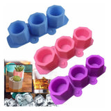 3 Pcs Silicone Planter Mold For Making Concrete Flower Pots DIY Succulent Plants Blue Pink Purple - Rear View