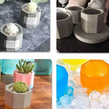 3 Pcs Silicone Planter Mold For Making Concrete Flower Pots DIY Succulent Plants Blue Pink Purple