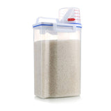 Rice Storage Barrel 2KG Capacity BPA Free Airtight Cereal Container with Measuring Cup Lid for Grain Flour Nuts - Front View
