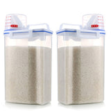 Rice Storage Barrel 2KG Capacity BPA Free Airtight Cereal Container with Measuring Cup Lid for Grain Flour Nuts - Side View
