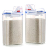 Rice Storage Barrel 2KG Capacity BPA Free Airtight Cereal Container with Measuring Cup Lid for Grain Flour Nuts - Top-Down View