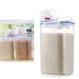 Rice Storage Barrel 2KG Capacity BPA Free Airtight Cereal Container with Measuring Cup Lid for Grain Flour Nuts - 45-Degree Angle