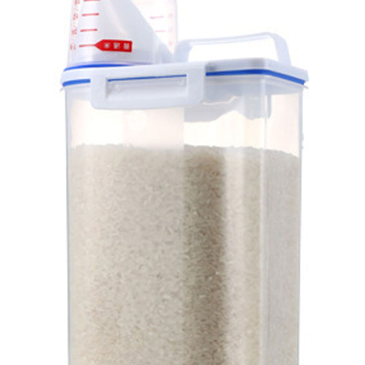 Rice Storage Barrel 2KG Capacity BPA Free Airtight Cereal Container with Measuring Cup Lid for Grain Flour Nuts