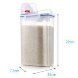 Rice Storage Barrel 2KG Capacity BPA Free Airtight Cereal Container with Measuring Cup Lid for Grain Flour Nuts