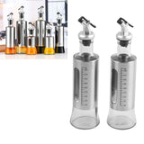 2 Pcs Oil Dispenser Bottle 300ml Thickened Scale Design Visual Seasoning Bottle for Home Kitchen - 45-Degree Angle