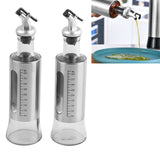 2 Pcs Oil Dispenser Bottle 300ml Thickened Scale Design Visual Seasoning Bottle for Home Kitchen - Rear View