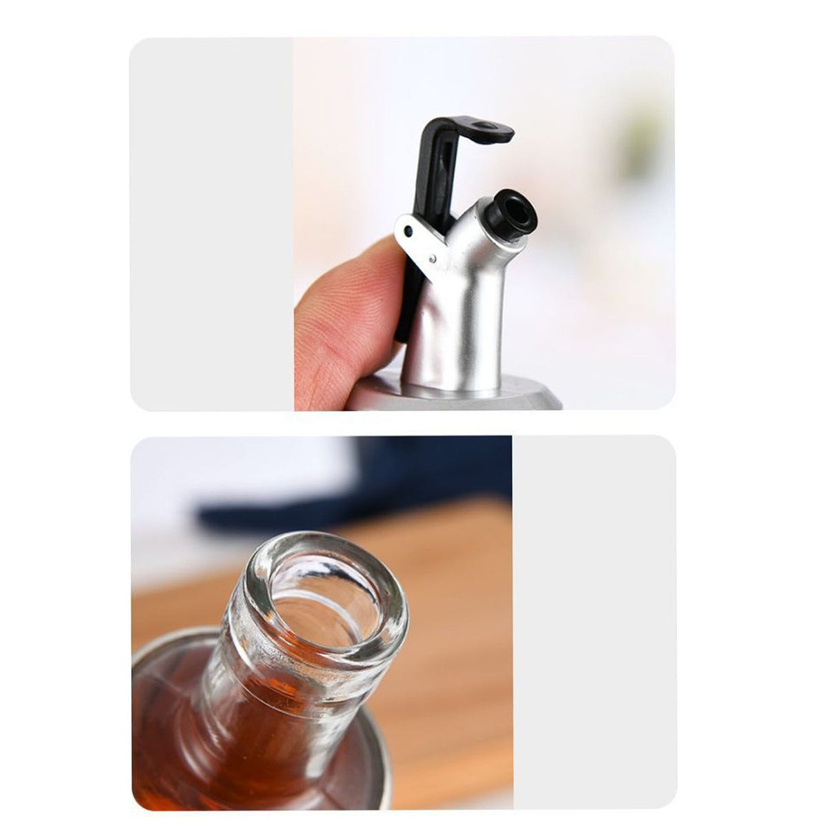 2 Pcs Oil Dispenser Bottle 300ml Thickened Scale Design Visual Seasoning Bottle for Home Kitchen