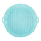 Fryer Silicone Liner Heat Resistant Elastic Washable Food Grade Reusable Fryer Basket for Cooking Blue - Rear View