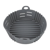 Fryer Silicone Liner Heat Resistant Elastic Washable Food Grade Reusable Fryer Basket for Cooking Grey - Top-Down View