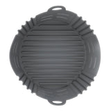 Fryer Silicone Liner Heat Resistant Elastic Washable Food Grade Reusable Fryer Basket for Cooking Grey - Close-Up Angle