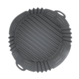 Fryer Silicone Liner Heat Resistant Elastic Washable Food Grade Reusable Fryer Basket for Cooking Grey - Low Angle