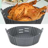 Fryer Silicone Liner Heat Resistant Elastic Washable Food Grade Reusable Fryer Basket for Cooking Grey