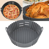 Fryer Silicone Liner Heat Resistant Elastic Washable Food Grade Reusable Fryer Basket for Cooking Grey