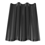 Baguette Pan Stainless Steel U Shape Uniform Heating Perforated Design French Bread Baking Pan for Home Baguette - Side View