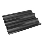 Baguette Pan Stainless Steel U Shape Uniform Heating Perforated Design French Bread Baking Pan for Home Baguette - Top-Down View
