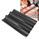 Baguette Pan Stainless Steel U Shape Uniform Heating Perforated Design French Bread Baking Pan for Home Baguette